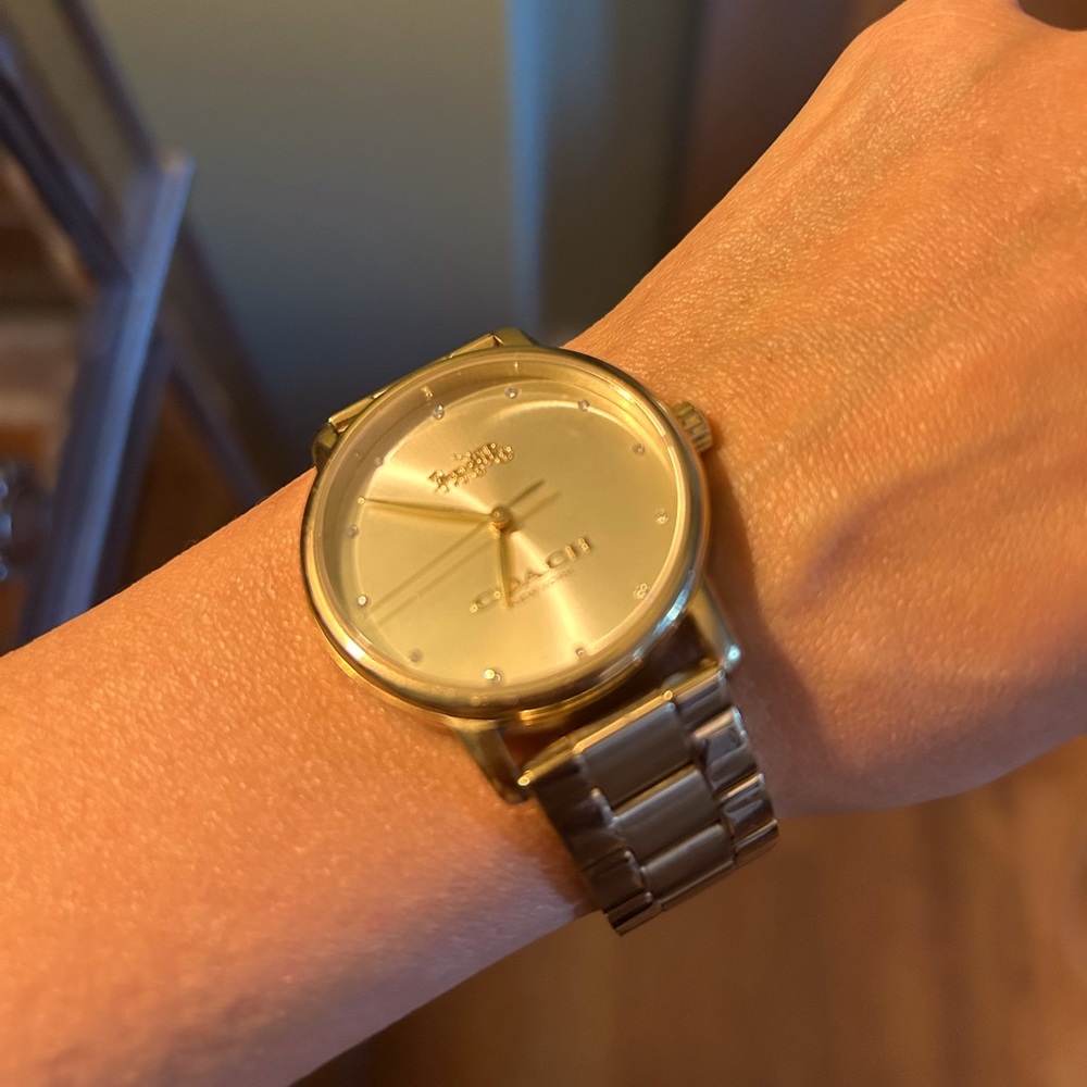 Coach Gold-Tone Women's Stainless Steel Bracelet Watch